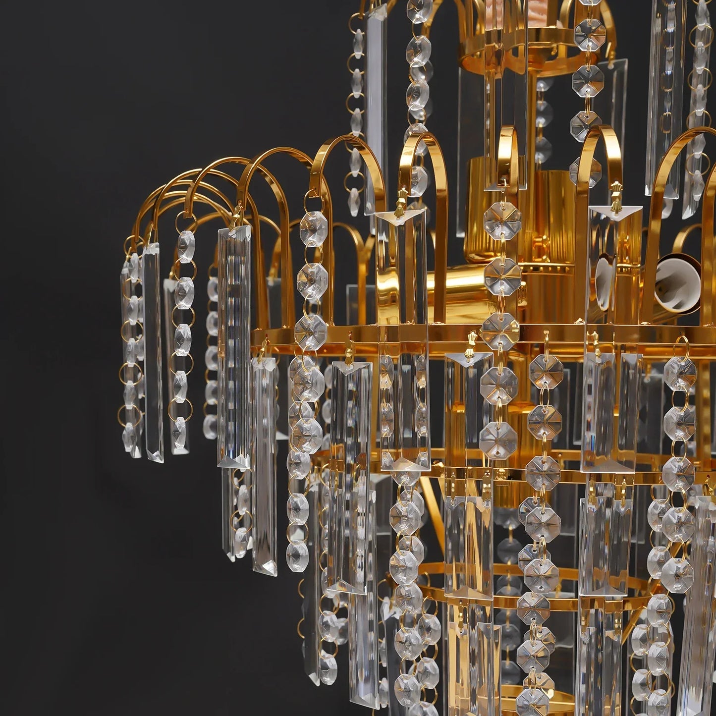 LED Crystal Chandelier, Modern Luxury Pendant Fixture E14 (Not included bulbs)