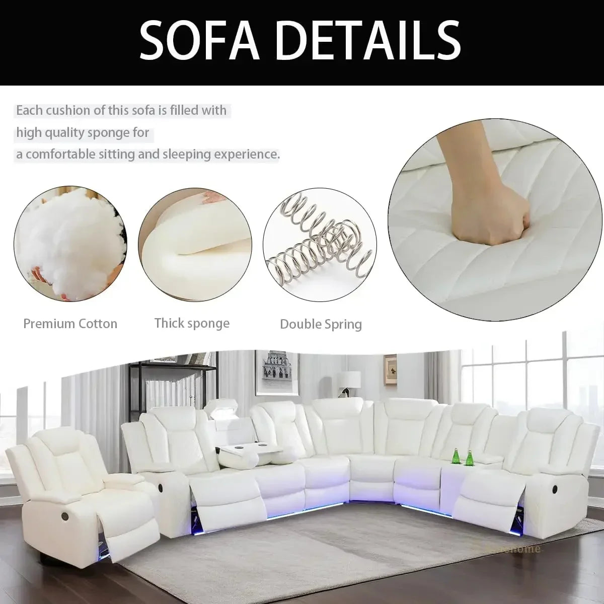 hot-sale products Best Seller Hot salesLiving Room Furniture Reclining Sectional Sofa, Living Room Power Recliner Adjustable Sof
