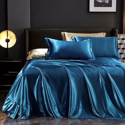 Pure 100% Silk Comforter Bedding Sets 4pcs King, Queen Size Bedding
