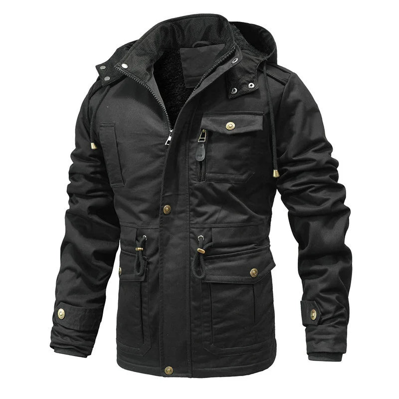Men's Warm Padded Jackets Fashion  Fleece Lined  Hooded  Windbreaker