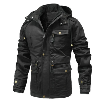Men's Warm Padded Jackets Fashion  Fleece Lined  Hooded  Windbreaker