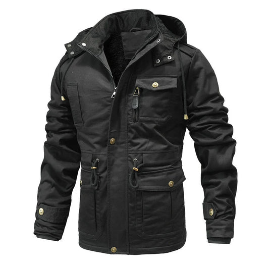 Men's Warm Padded Jackets Fashion  Fleece Lined  Hooded  Windbreaker