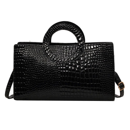 Luxury Crocodile Pattern Women's Handbag | Fashion Shoulder & Crossbody Bag (Famous Brand Designer PU Leather, Large Capacity)