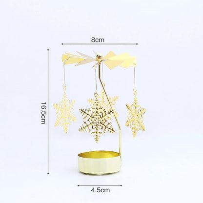 Spinning Tealight Holder, Aluminum Alloy Carousel Heat Powered, Rotating Candle Display.