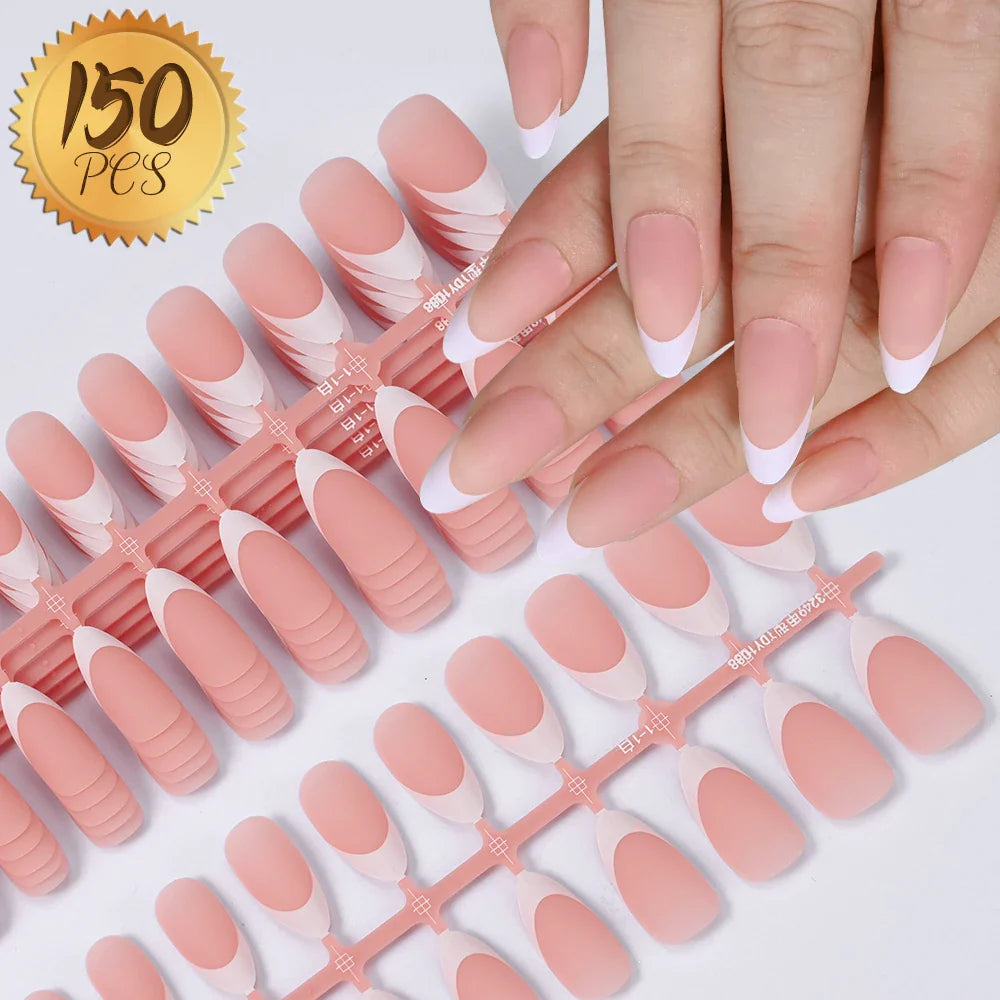 576pcs/Box Colorful Fake Nails Black Red Design, Oval Short Square Press On Mixed Full Cover Nail Tips.