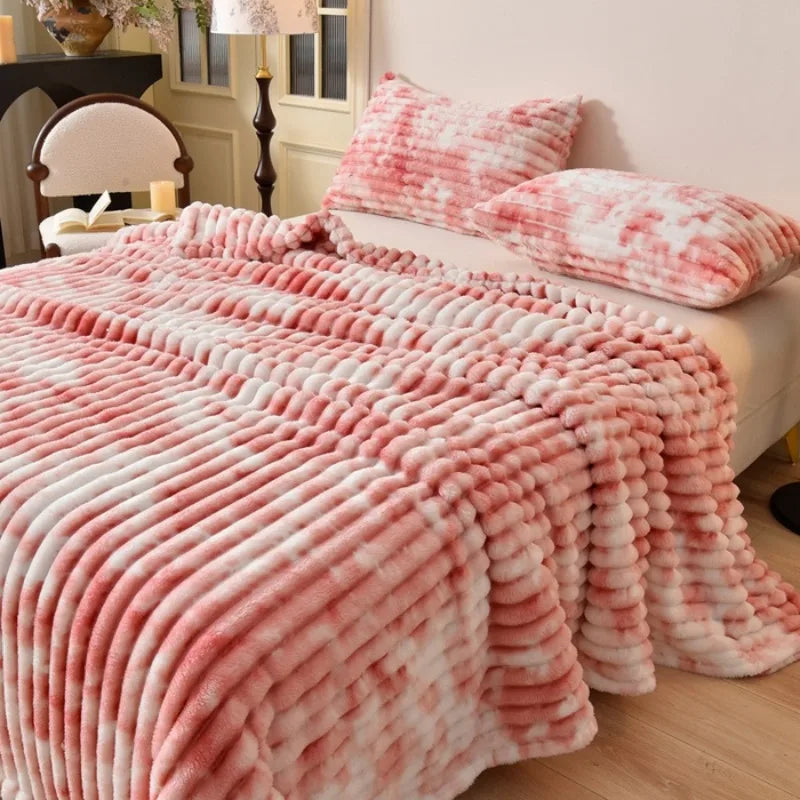 Flannel Blanket Queen Size Spring, Autumn Warm Blankets Soft Plush Sofa Throw Blanket.