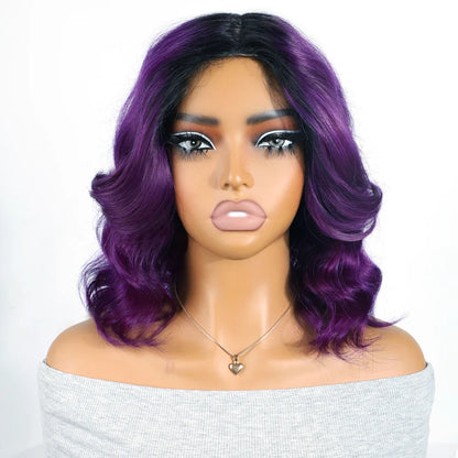 Honey Blonde Wavy Lace Front Wig with Shadow Roots | HD Lace Human Hair Wig | Multi-Parting