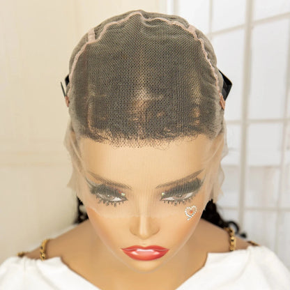 Boho Cornrow & Knotless Box Braids Wig | Full Lace | Kanekalon Hair | Women's Braided Wig