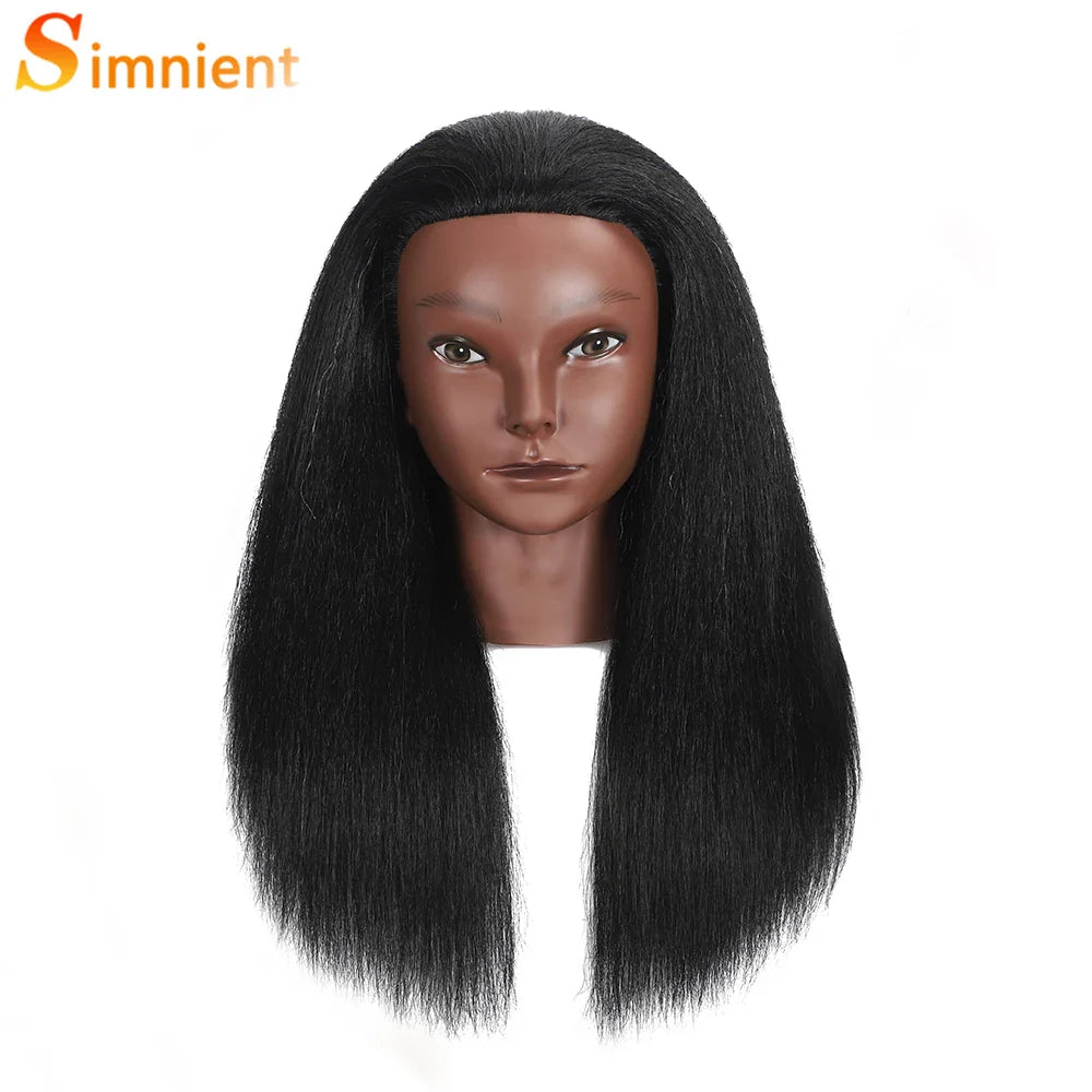 Female African Mannequin Head With 100% Real Hair, For Styling Braiding.