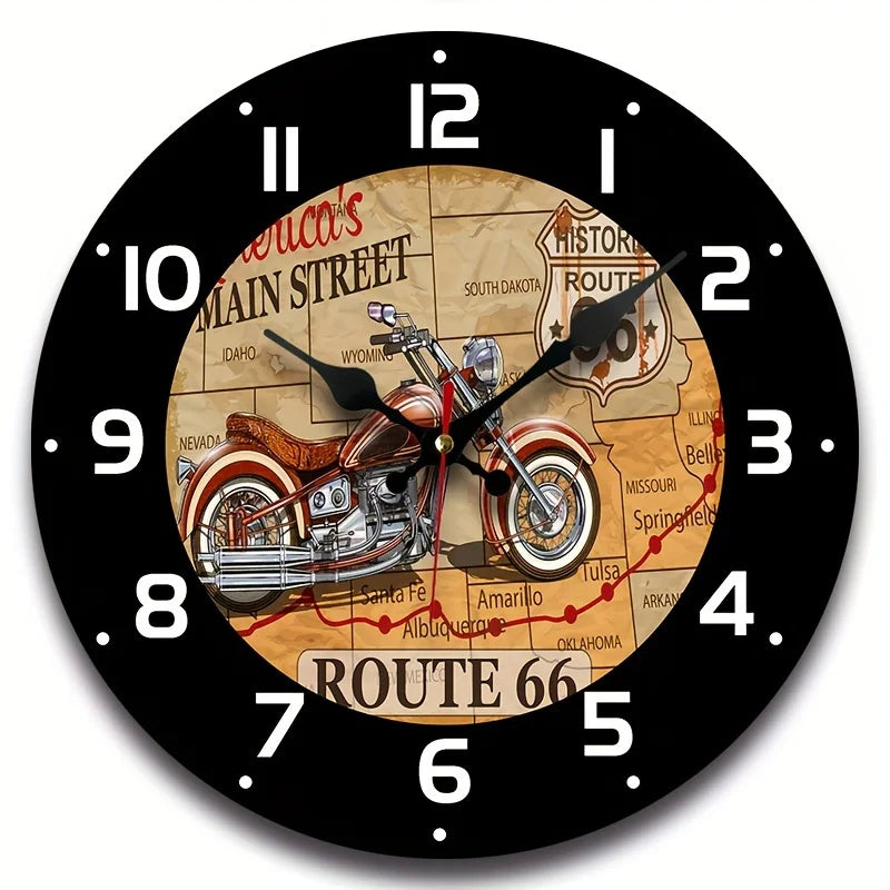 [Silent Wooden Wall Clock] Modern Silent Wooden Wall Clock - Round Design Battery-Powered for Living Room & Bedroom Decor