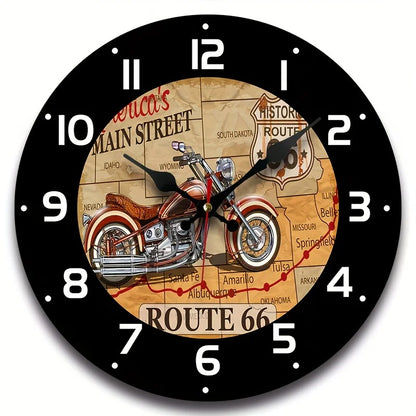 [Silent Wooden Wall Clock] Modern Silent Wooden Wall Clock - Round Design Battery-Powered for Living Room & Bedroom Decor