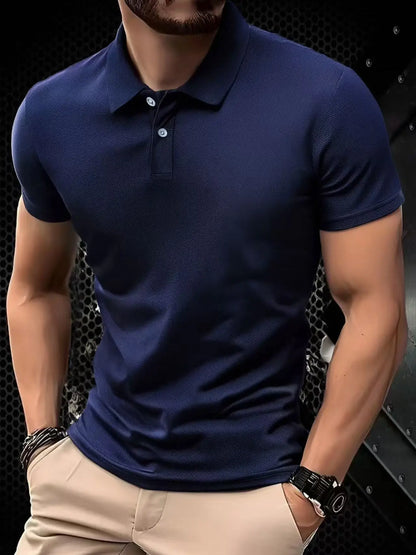 Solid color polo shirt ultra-light men, quick-drying sweat shirt.