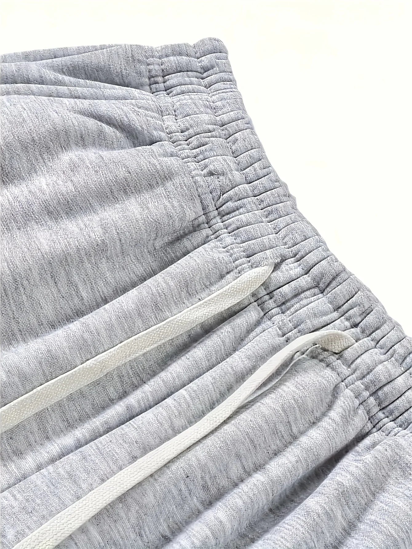 Men heavy breathable sports jogging pants, elastic drawstring waist loose casual trousers.