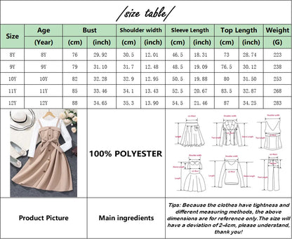 8-12 Yrs Long Dress for Girl Autumn and Winter, Belt Button Khaki  Long Dress.
