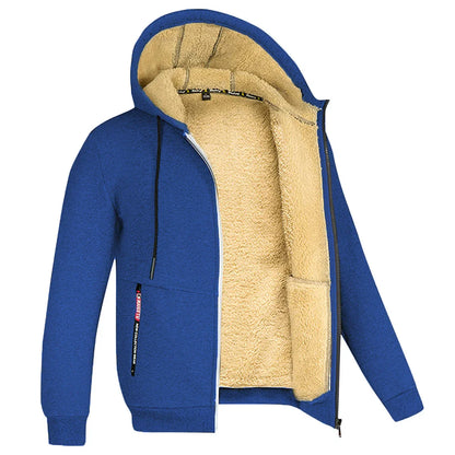 Men's Jacket Winter Camouflage Fleece Thicken Hooded Jackets, Casual Zip Up Hoodies Streetwear Coats.