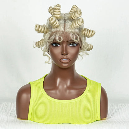 613 Blonde Handmade Bantu Knotless Braids Wig | Full Lace Frontal