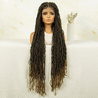 Red Box Braids Full Lace Wig | 36 Inches | Crochet Braids | Knotless | Kanekalon