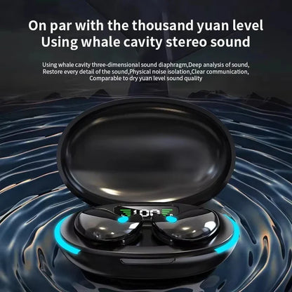 X55 Mini Earphone Stereo Hidden Headsets, with Mic HD Call Waterproof Sleeping Earbuds.