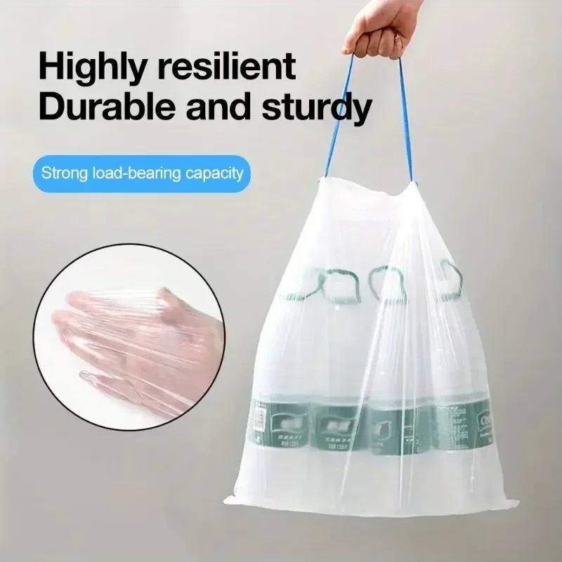 Drawstring Garbage Bag Household Portable Kitchen, Thickened Large Student Dormitory, Automatic Closing Thick Plastic Bag.