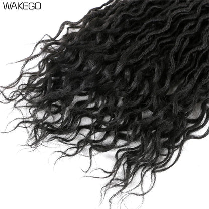 Goddess Faux Locs Crochet Hair | 18" Soft Curly Braids | Ombre Dreadlocks Extensions | 24 Strands/Pack