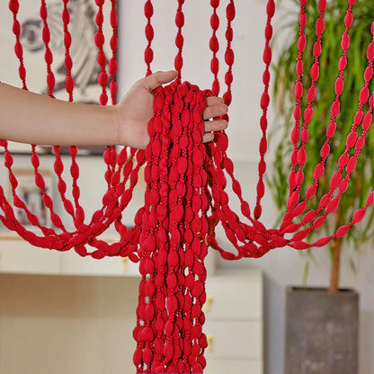 Polyester Door Beaded Curtains Lantern Tassel Cord Curtains.