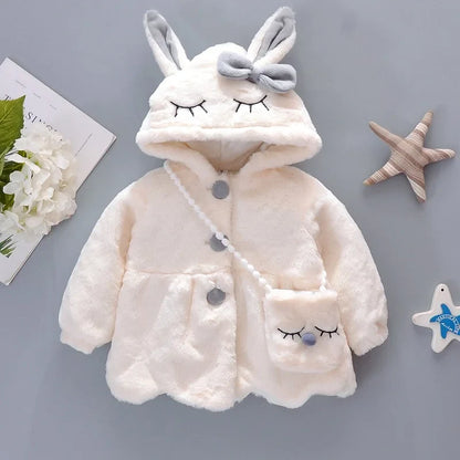 Winter Baby Girl Coat Cute Crossbody Bag  (0-3 Years Old)