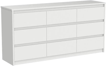 9 Drawer Dresser for Bedroom with Deep Drawers, Large Wood Chest of Drawers Handle Free.