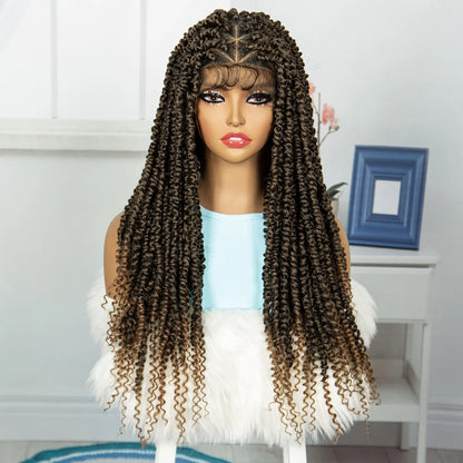 Burgundy Knotless Twist Dreadlocks Lace Front Wig | Crochet Braids | Full Lace | Black Women