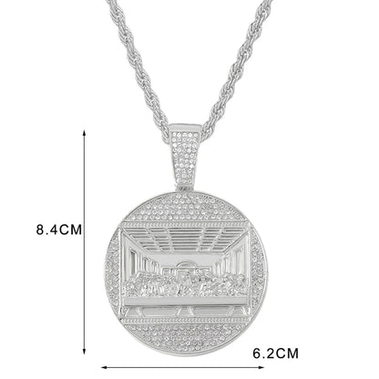 New Last Supper Pendant Chain Necklace, With 14mm Iced Out Fashion Hip Hop Men Charm Pendant.