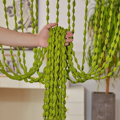 Polyester Door Beaded Curtains Lantern Tassel Cord Curtains.