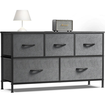 Living Room Display Cabinet  With 5 Fabric Drawers.  Steel Frame Assembly for Clothes.