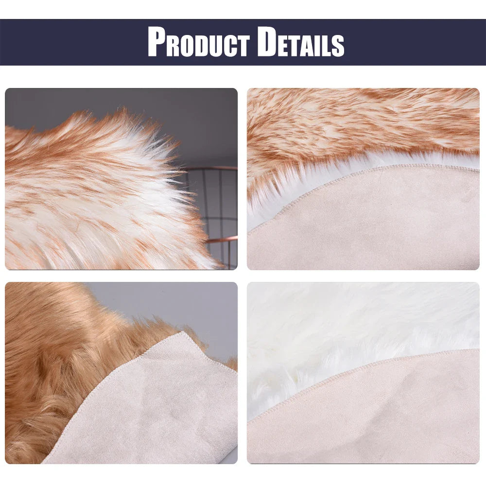 Heart Shaped Faux Fur Rug, Bedroom Fluffy Shaggy Area Rugs, Sheepskin Fuzzy Rug Carpets.