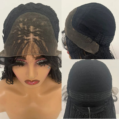 28" Micro Twist Braiding Lace Wig | Senegalese Twist Style | Transparent Lace Front Wig | Kanekalon Hair