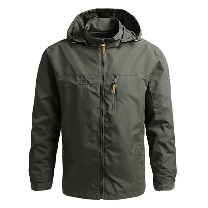 Windbreaker Men Tactical Jacket Waterproof Hooded Coat Size S-5XL
