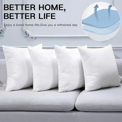 1/2 Pcs Bedding Throw Pillow Inserts, 18 x 18 Inches Pillows.