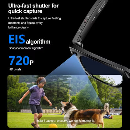 New 8 Million Pixels Camera Smart Glasses, Recording Videos, AI Photo Recognition, Answer Translation, Waterproof Blue light Glasses.