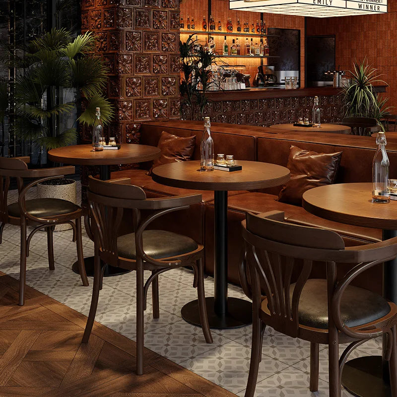 Retro Bar Dining Table and Chair Combination, Booth Table Chair, Dining