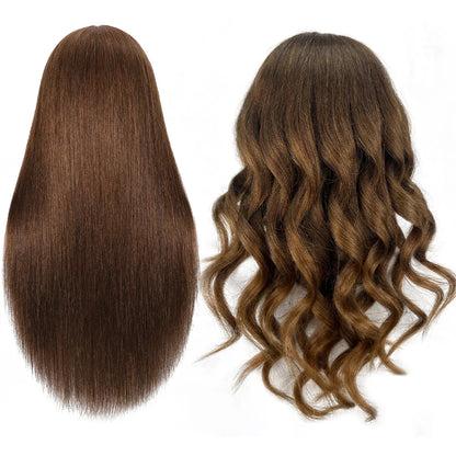 100% Real Human Hair Doll Head For Hairstyle Professional Training.