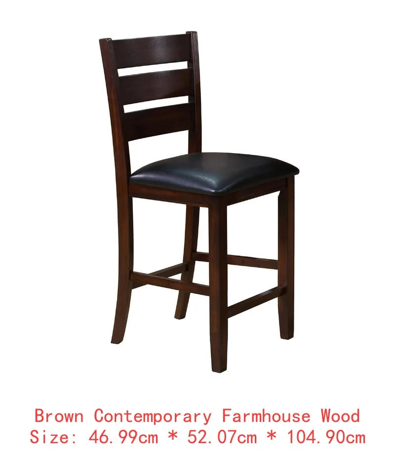Bennox 5 Piece Counter Height Dining Set, Includes Table & 4 Barstools, Brown