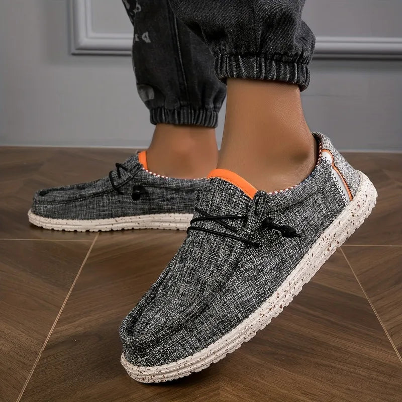 Men Shoes Canvas Loafers, Comfortable Breathable Men Casual Shoes, Driving Shoes Flat Walking Shoes.