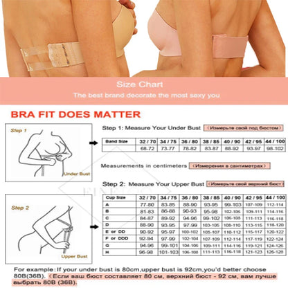 Front Closure Sexy Push Up Bra Invisible Female Brassiere Strapless Seamless.
