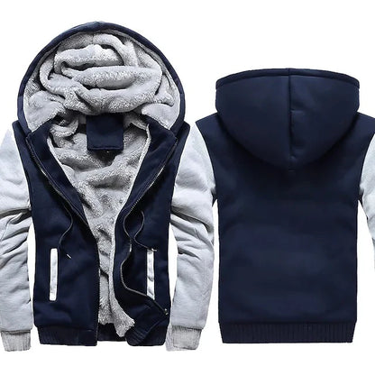 Men's Jacket Winter Camouflage Fleece Thicken Hooded Jackets, Casual Zip Up Hoodies Streetwear Coats.