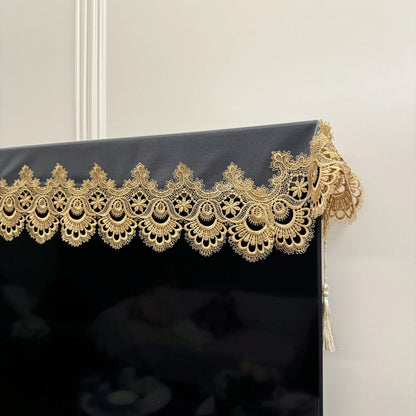 1 Piece of Mesh Lace Embroidered Table Runner, French Simple Polyester Fiber with Pendant, Suitable for Dining Table, Coffee Table, Chest of Drawers, and Shoe Cabinet.