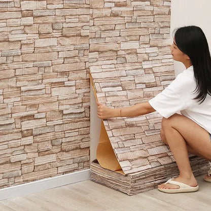 3D Self-Adhesive Wallpaper, 70cm*1/5/10m , Waterproof Brick Wall,  Living Room, Bedroom, Children's Room Home Decor