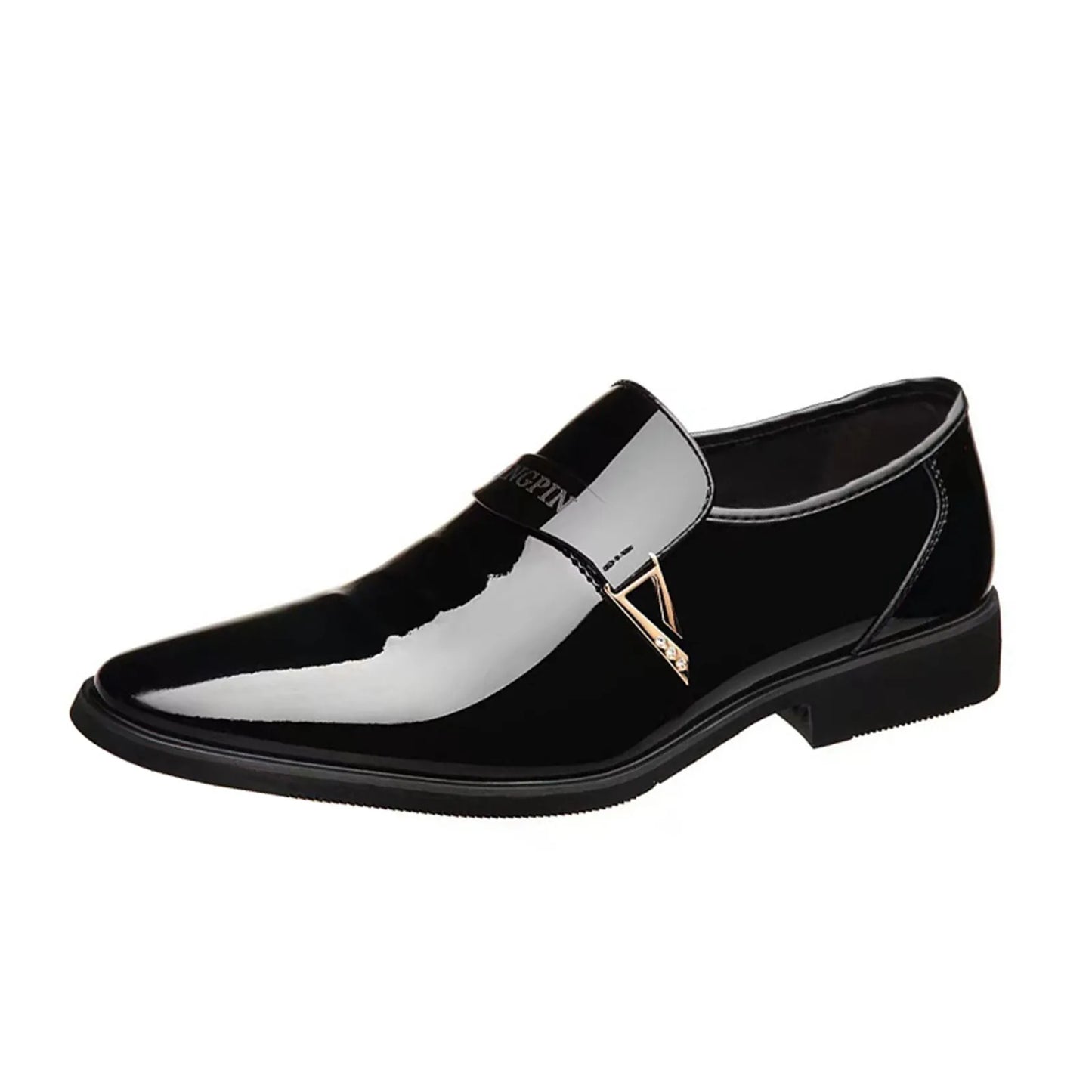 Black Patent Leather Shoes For Men, Casual, Business, Formal, Office Work Shoes.