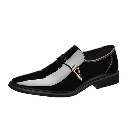 Black Patent Leather Shoes For Men, Casual, Business, Formal, Office Work Shoes.