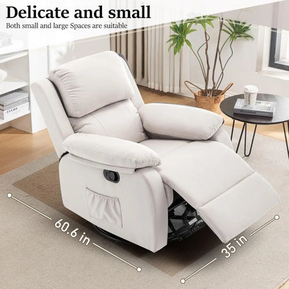 Swivel Rocker Recliner Massage Nursery Glider 360° Living Room Bedroom Beige, Custom