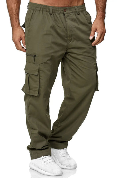 Men work pants, casual multi pocket tactical pants, outdoor sportswear, loose straight leg pants, long pants, plus size.