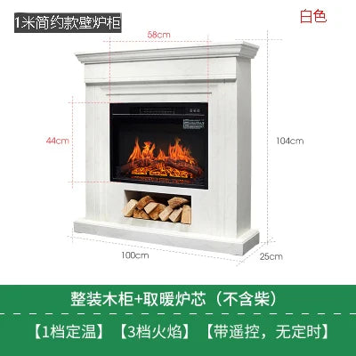 Natural Wood Living Room Fireplace Rustic  Decoration