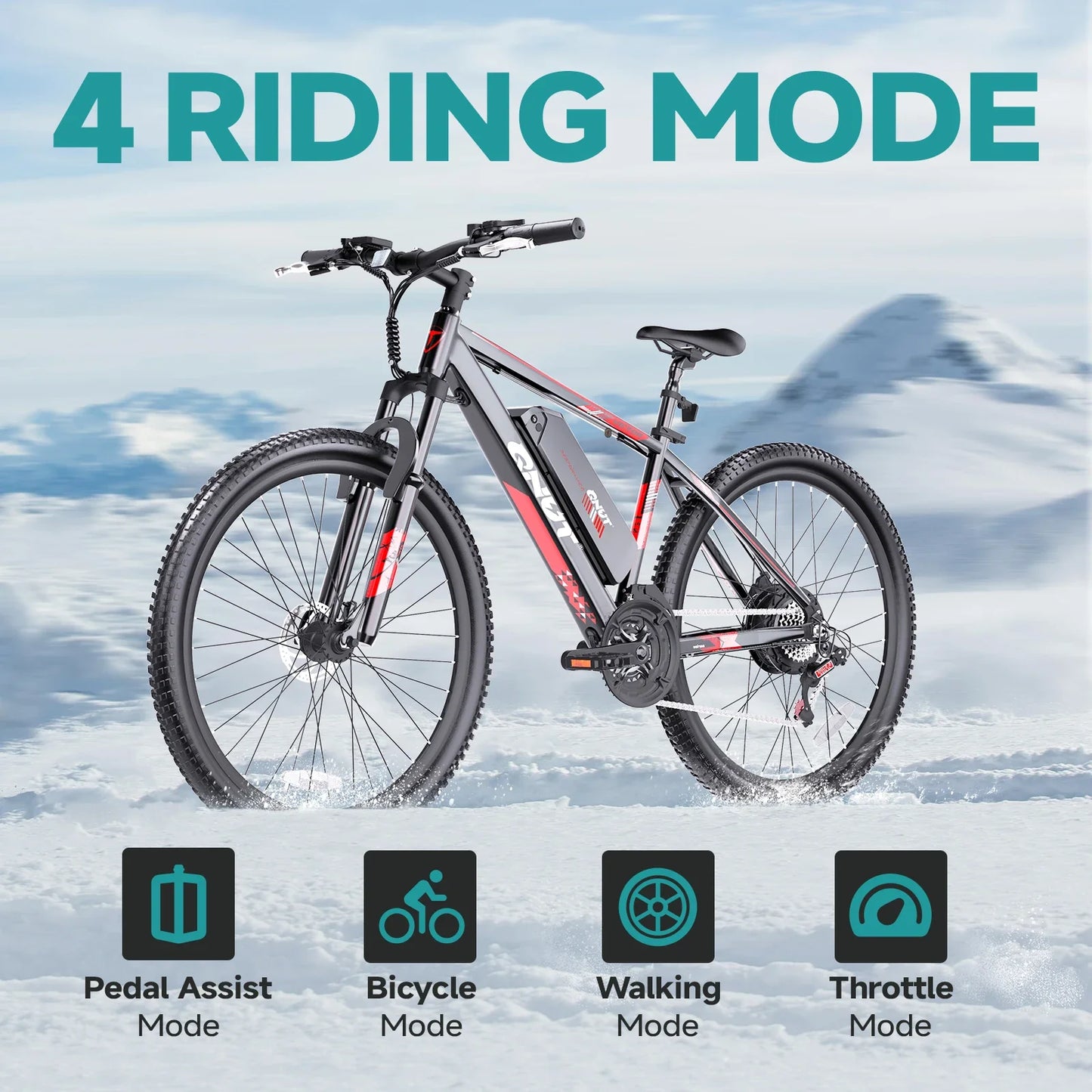 QNUT Victor3.0 Mountain electric Bicycle,1000W, 36V 10.4AH 26" Tire, All-Terrain E-Bike.